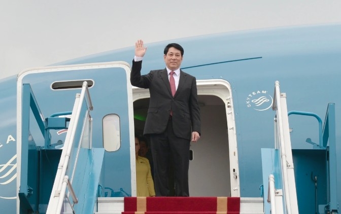 President Luong Cuong departs for state visit to Laos
